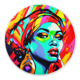 Pop Art Portrait Keramikknauf