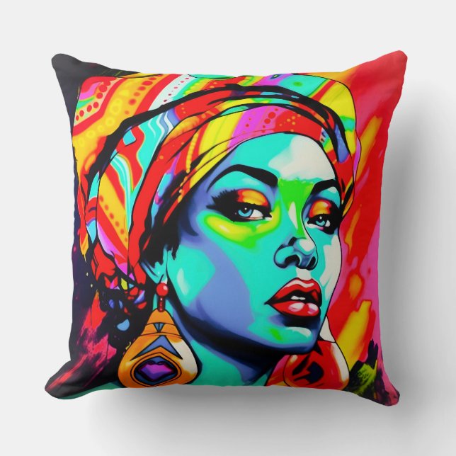 Pop Art Portrait Kissen (Vorderseite)