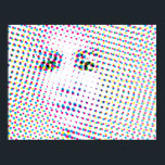 Pop Art Portrait Poster<br><div class="desc">Von der Pop-Kunst Inspiriert. Diese optische Täuschung sieht aus wie eine Reihe zufälliger Punkte nach oben nah, aber weiter weg, und sie zeigt sich als Portrait eines Frauengesichts.</div>