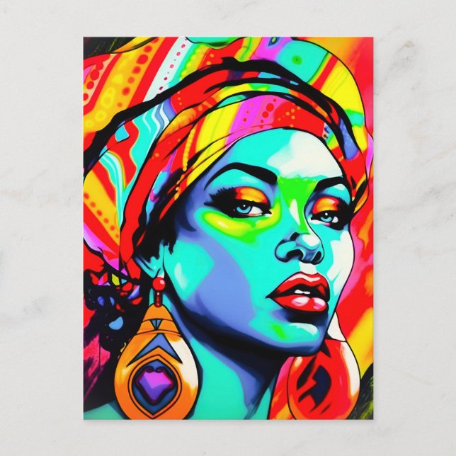 Pop Art Portrait Postkarte (Vorderseite)