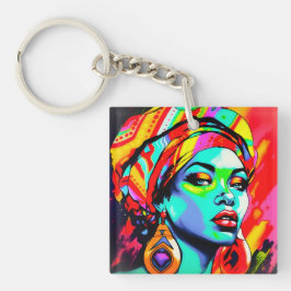 Pop Art Portrait Schlüsselanhänger