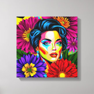 Pop-Art-Porträt Leinwanddruck