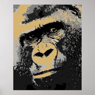 Pop Art Porträt von Gorilla Poster