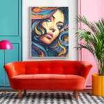 Pop Art Poster<br><div class="desc">Das ist ein lustiges Plakat in einem Pop-Kunststil eines weiblichen Gesichts in lebhaften Farben,  um Ihr Zimmer,  Wohnzimmer,  Büro mit zu dekorieren.</div>
