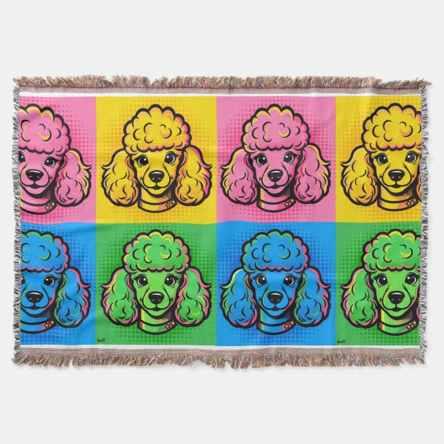 Pop-Art-Pudel-Decke Decke (Vorderseite)