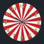 Pop Art Rays: Rot und Weiß Große Wanduhr<br><div class="desc">Pop Art Rays: Rot und Weiß farbig,  psychedelisch,  Pop Art Look Strahlen in Rot und Weiß Wenn Sie dieses Design in anderen Farben sehen möchten,  senden Sie uns einfach eine E-Mail!</div>