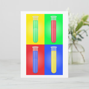 Pop-Art-Reagenzgläser Wissenschaft Chemie Labor Einladung
