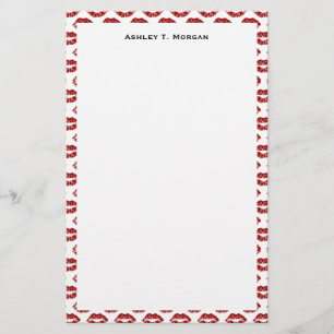 Pop Art: Red Lipstick Kisses Briefpapier