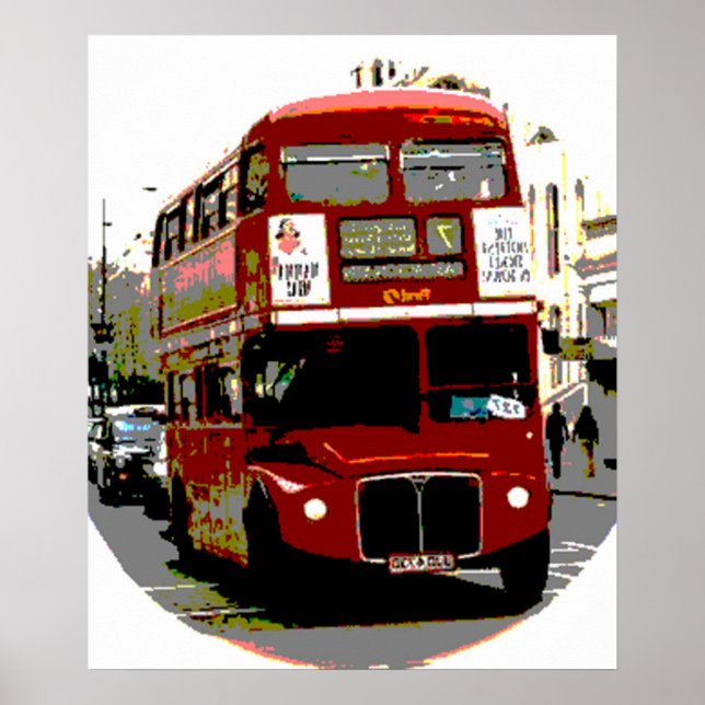 Pop Art Red London Bus Poster (Vorne)