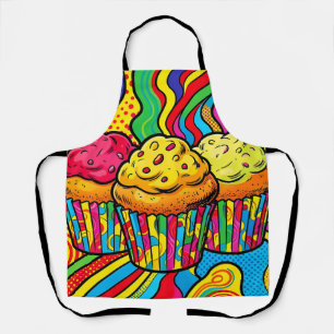 Pop-Art-Regenbogen-Cupcakes-Explosion Schürze