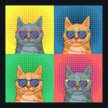 Pop Art Retro Cats Poster<br><div class="desc">Groovy cats - If you love cats, this is the perfect poster for you.</div>