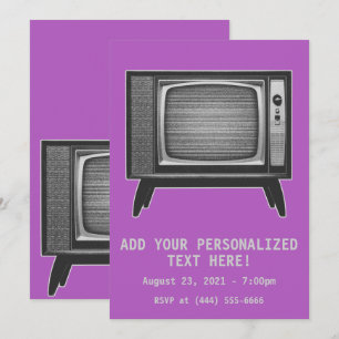 Pop-Art Retro-Fernseher Einladung