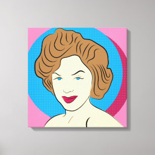 POP ART RETRO FRAU STRETCHT LEINWAND ART DRUCKEN