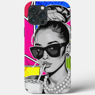 Pop Art Retrô Mulher Fashion Preto e Branco  Case-Mate iPhone Hülle