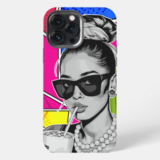 Pop Art Retrô Mulher Fashion Preto e Branco iPhone 13 Pro Max Hülle