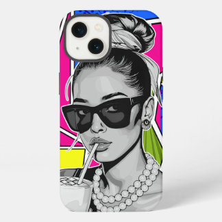 Pop Art Retrô Mulher Fashion Preto e Branco iPhone 13 Hülle