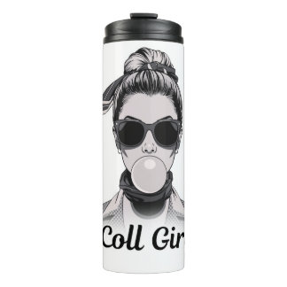 Pop Art Retrô Mulher Fashion Preto e Branco  Thermosbecher