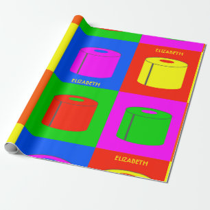 Pop Art Retro Psychedelic Toilettenpapier Vibrany Geschenkpapier