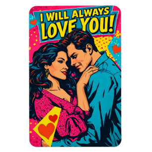 Pop Art Retro Romantik Comics Farbige Romanze Magnet