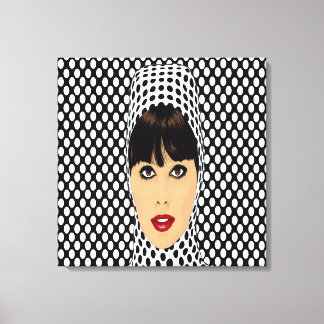Pop-Art Retro Vintage Mädchen benutzerdefinierte W Leinwanddruck
