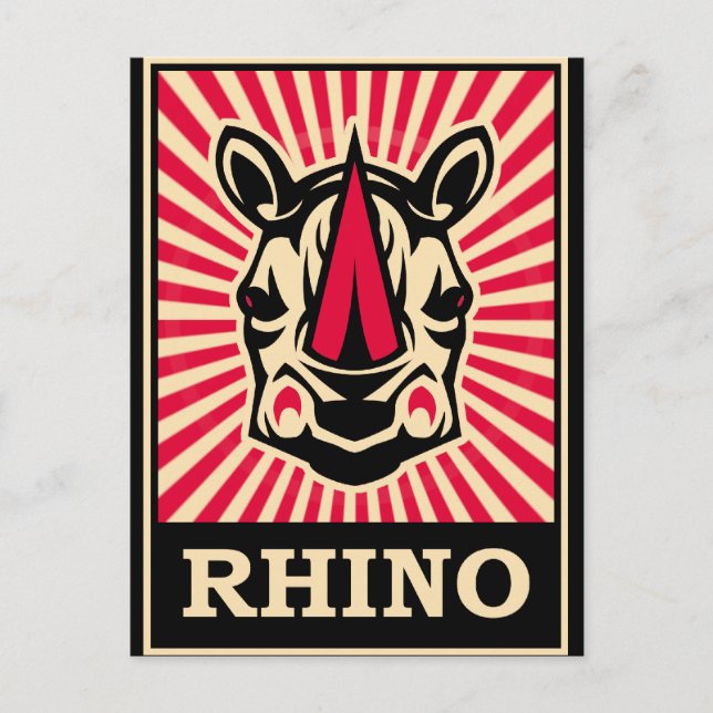 Pop Art Rhinoceros Postkarte (Vorderseite)