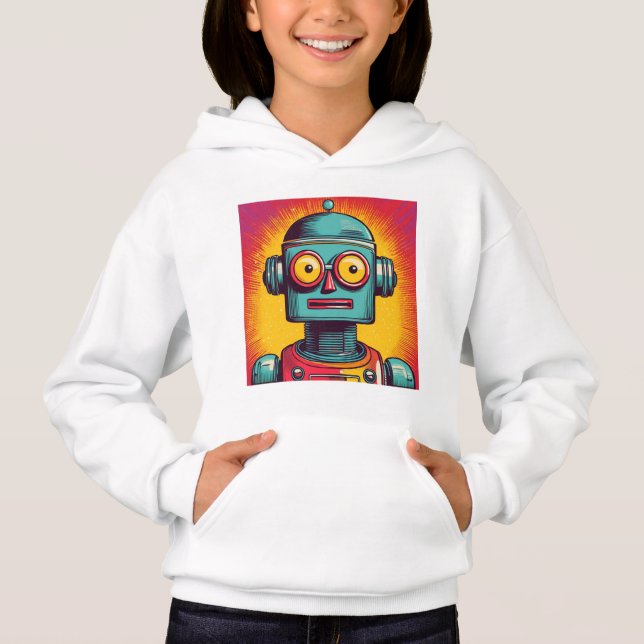Pop Art Robot Hoodie (Vorderseite)