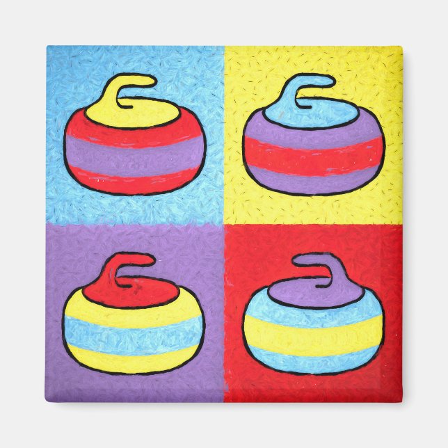 Pop Art Rocks Curling Design Magnet (Vorne)