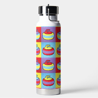 Pop Art Rocks Curling Design Trinkflasche