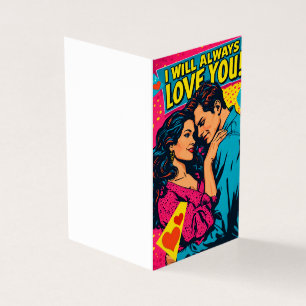 Pop Art Romantische Liebe Blau Magenta Gelb