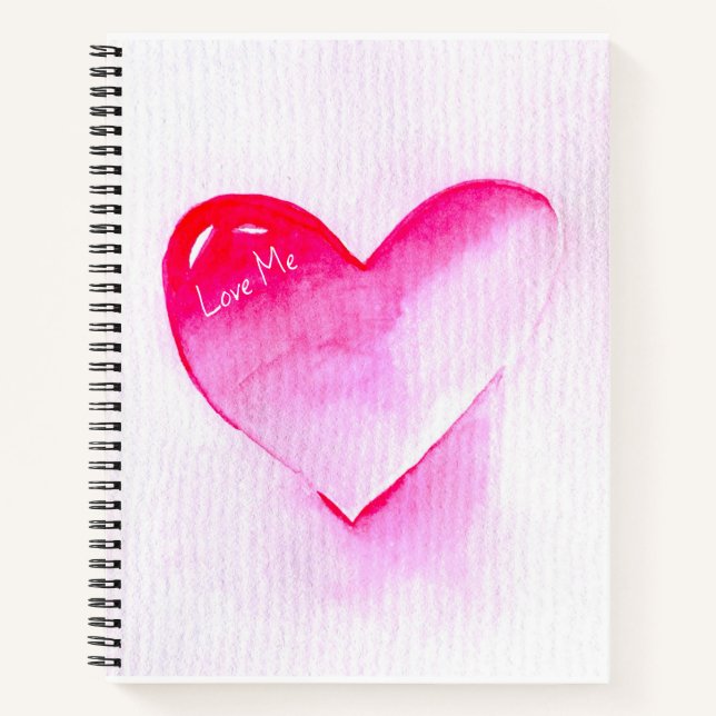 Pop Art rosa Herzvalentin Notizbuch (Vorderseite)