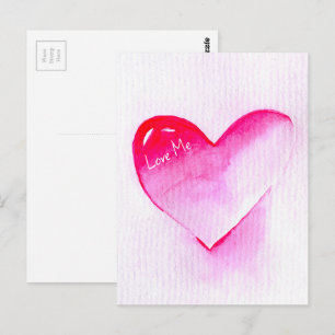 Pop Art rosa Herzvalentin Postkarte