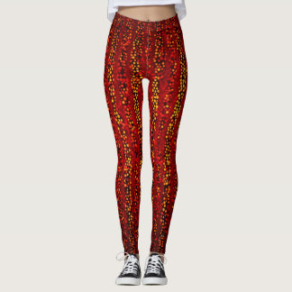 "Pop Art Rouge: Leggings der dunkelroten Lady"