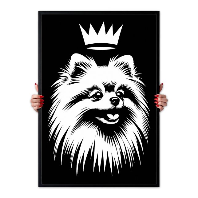 Pop Art Royal Pomeranian Mit Krone Poster (Pop Art Royal Pomeranian With A Crown Poster)