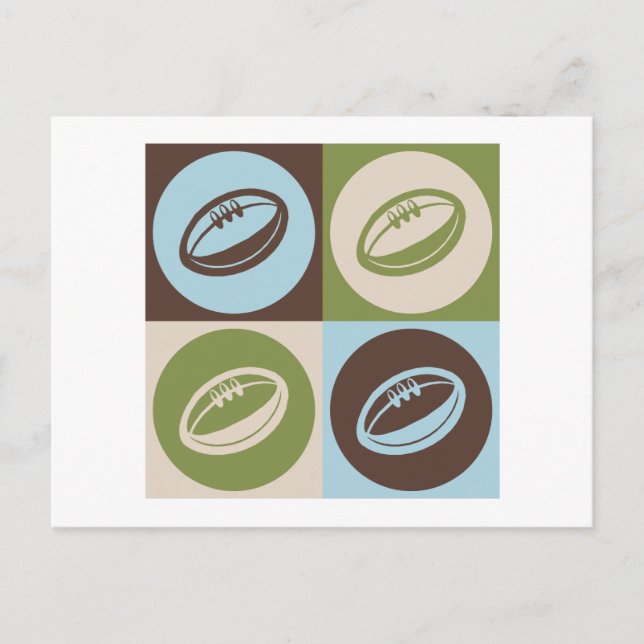 Pop Art Rugby Postkarte (Vorderseite)