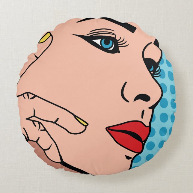 Pop Art Rundes Kissen (Vorderseite)