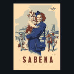 Pop Art Sabena Ex Belgium Airlines Poster<br><div class="desc">Standardgrößen (in Zoll oder cm), kontaktieren Sie uns. Eigene Vektor Popart Arbeit in vier Farben inspiriert durch eine Vintage Postkarte von Sabena, die von 1923 bis 2001 die nationale Fluggesellschaft Belgiens war, bis sie bankrott ging. Hinweis: Dies ist ein neu geschaffenes Werk, keine Reproduktion. Der Schriftart, der den Namen Sabena...</div>