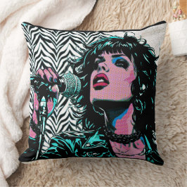 Pop-Art-Sänger Teal Pink Musiker Musikliebhaber Kissen