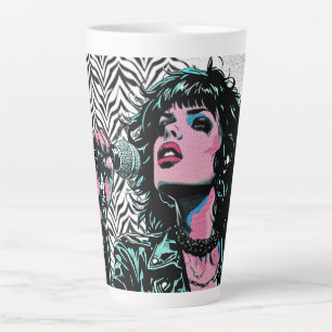 Pop-Art-Sänger Teal Pink Musiker Musikliebhaber Milchtasse