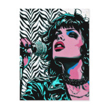Pop-Art-Sänger Teal Pink Musiker Musikliebhaber