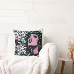 Pop-Art-Sängerin Teal Pink Punk-Rockerin Musiklieb Kissen