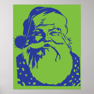 Pop Art Santa Green Poster