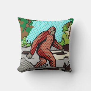 Pop-Art-Sasquatch-Wald-Comic-Panel-Grafik Kissen