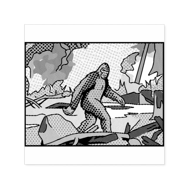 Pop-Art-Sasquatch-Wald-Comic-Panel-Grafik Permastempel (Design)