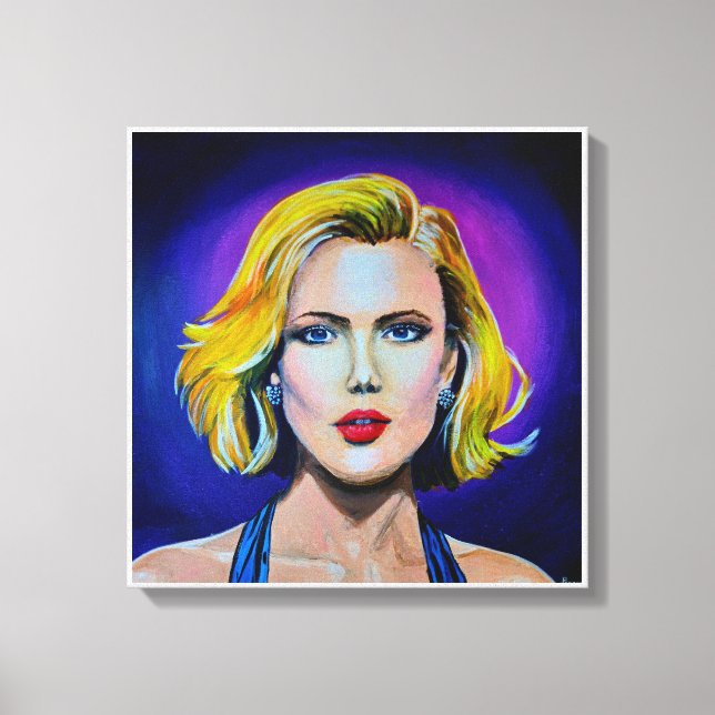 Pop Art Scarlett Johansson Portrait Leinwanddruck (Vorderseite)