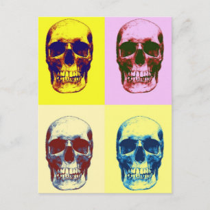 Pop-Art-Schädel Postkarte