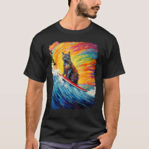 Pop-Art-Schildpattkatze Paddle Board Surfen T-Shirt