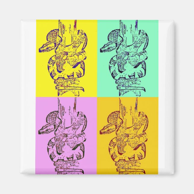Pop Art Schlangen Magnet (Vorne)