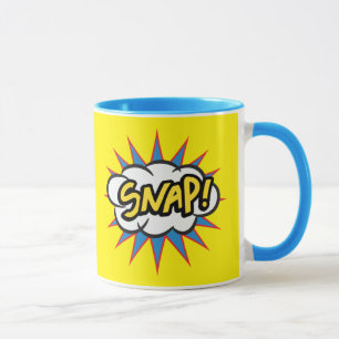 Pop Art Schnappgelb und blau Tasse