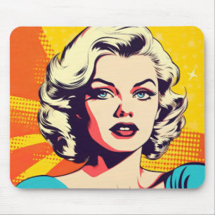 Pop-Art-Schönheit Frau Mousepad
