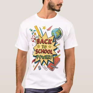 Pop-Art-Schulbedarf-Boom – Zurück zur Schule Comi T-Shirt